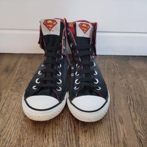 Gray Converse All Star Size 4 Superman DC Comics Sneakers Youth Shoe HI Top